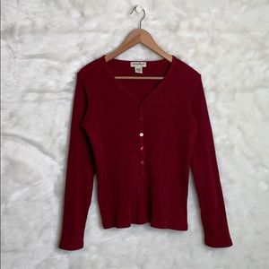 🔴 5/$25 Eddie Bauer Burgundy Cardigan Sweater